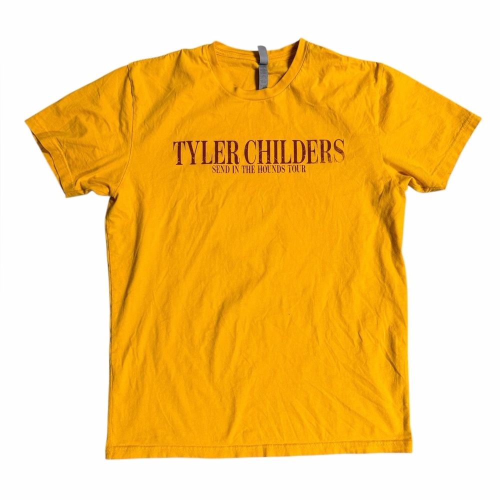Tyler Childers “Send in the Hounds” Tour T-Shirt 2023 Yellow Large Tee